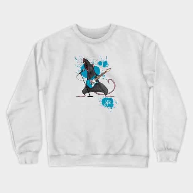 Heavy Metal Rat Crewneck Sweatshirt by LaFree